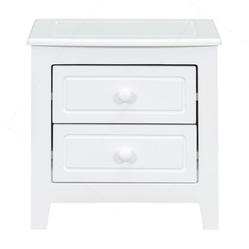 2-Drawer Nightstand, White
