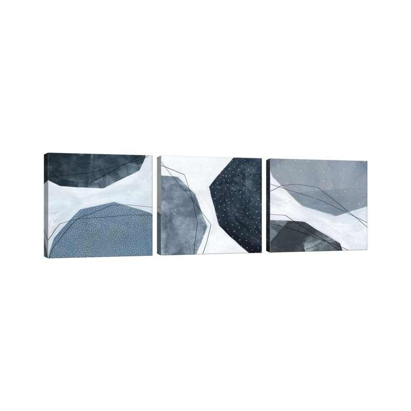 «Adjacent Abstraction Triptych», ensemble d'art mural sur toile tendue (ensemble de 3)