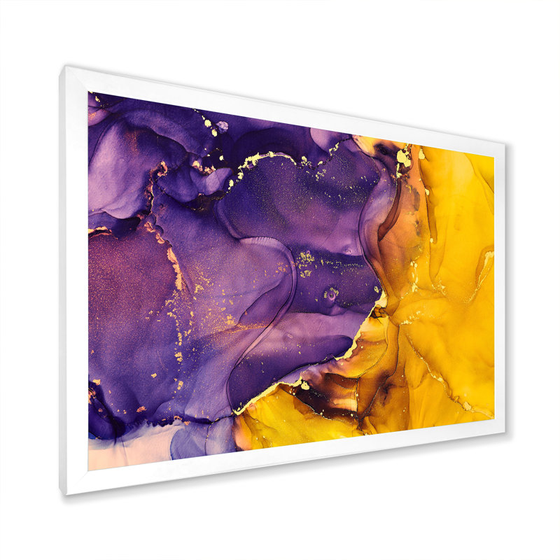 «Mauve et or», impression sur toile, H 16 po x l 32 po, Cadre photo blanc