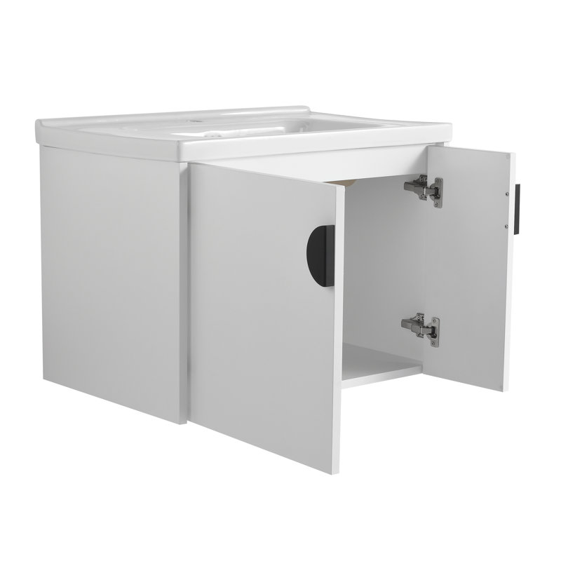  Meuble-lavabo mural avec lavabo, Blanc