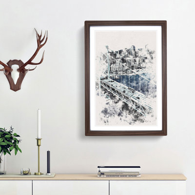 San Francisco Oakland Bay Bridge Abstract - Picture Frame Graphic Art Print