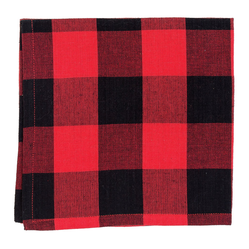 Loa 6 Piece Cotton Napkin Set, Red/Black