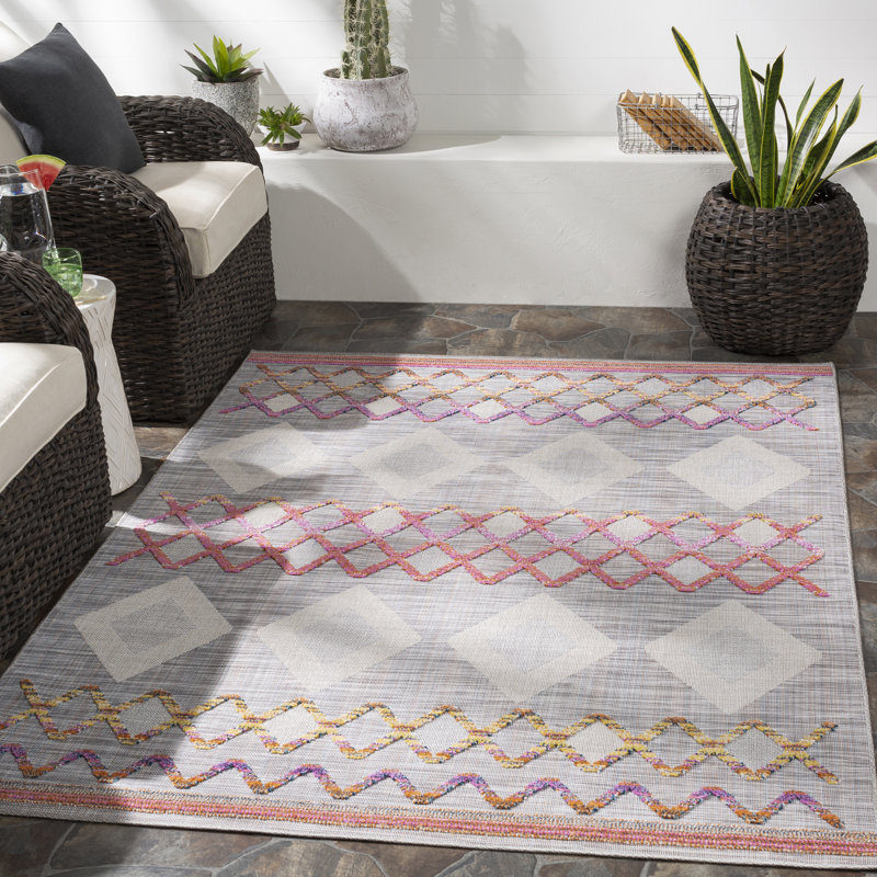 Lula Southwestern Indoor Rug, Rectangle 6'7" x 9'
