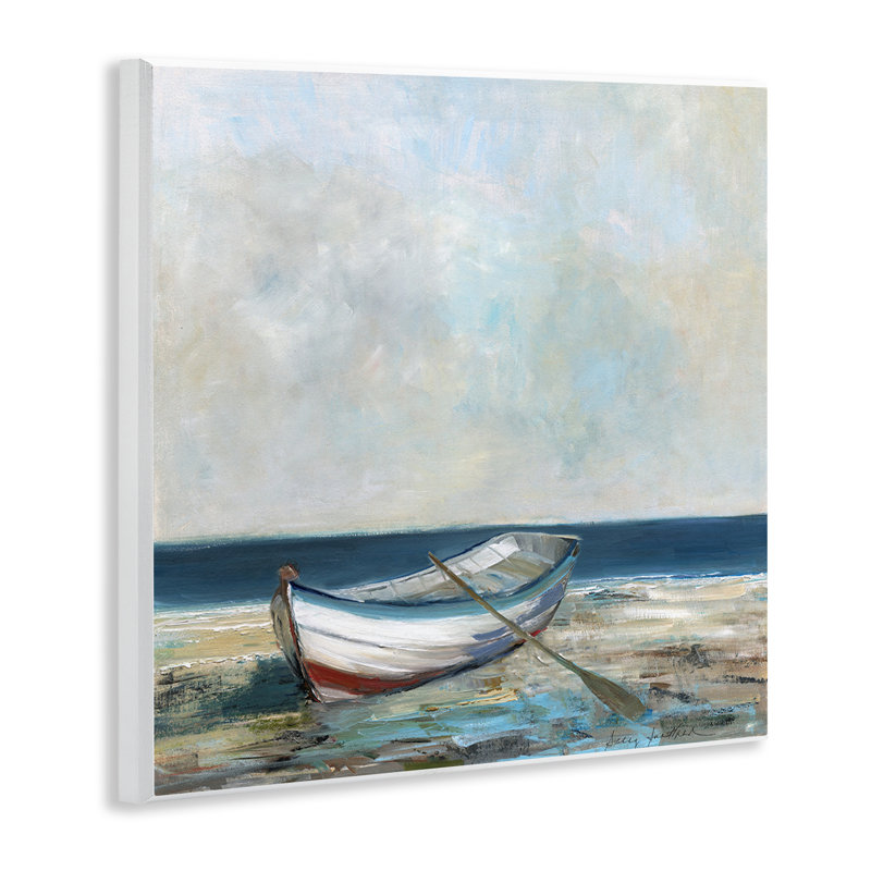 Plaque murale bateau et rame sur le rivage, design par Sally Swatland