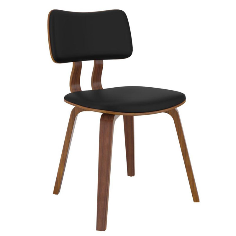 Chaise d'appoint Uselton Mid-Century, Noir, Noyer, 1