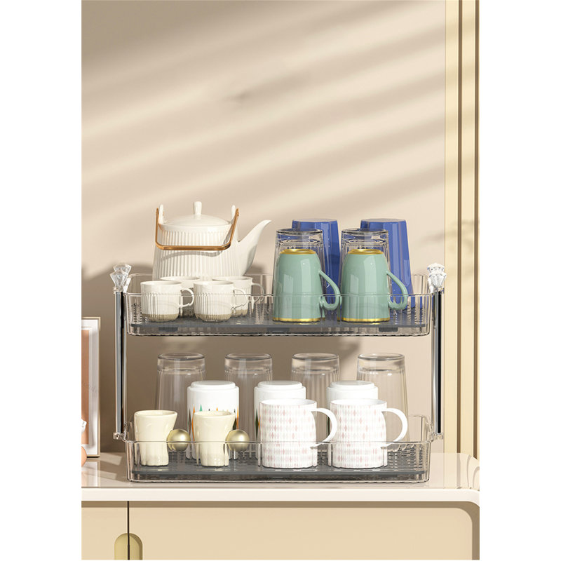 Coursey Cabinet Shelving Rack, White, 9.25" H x 15.35" W x 9.84" D