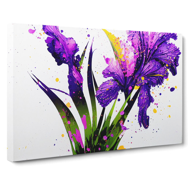 Iris Flower Splash Vol.1 - Wrapped Canvas, 50cm H x 76cm W