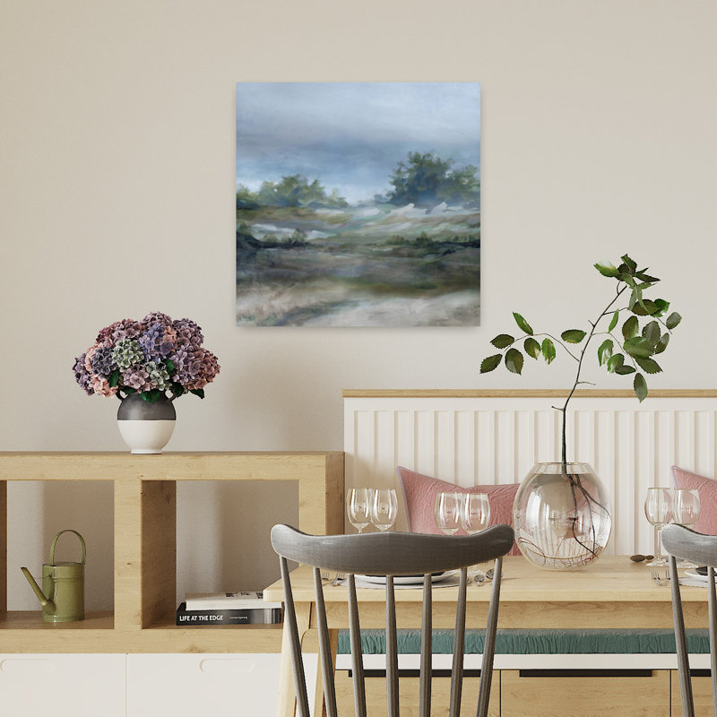 Art contemporain paysage naturel, H 18 po x l 18 po