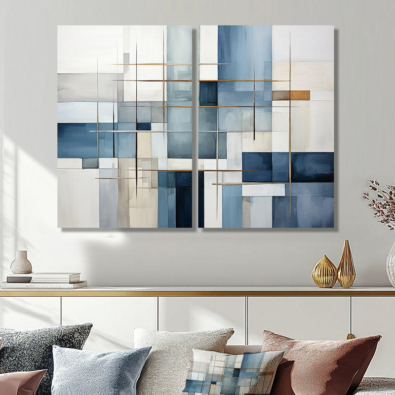 Coleon - art mural moderne blanc, H 36 po x l 48 po, Toile tendue, Ne s’applique pas