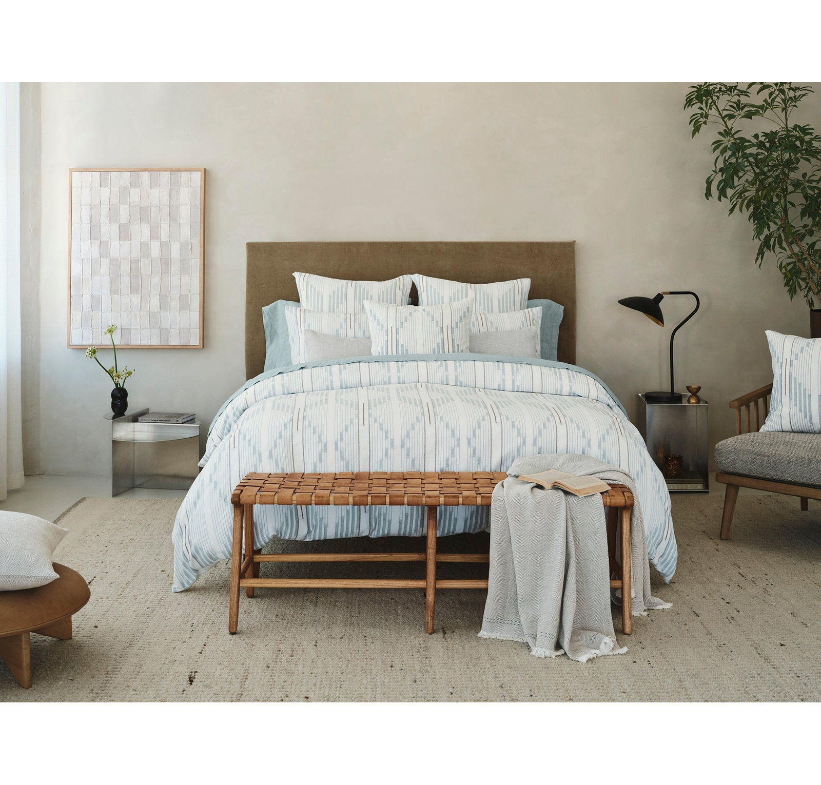 Morelia Organic Cotton Percale Duvet Cover, King/Cal King Duvet Cover, Wave