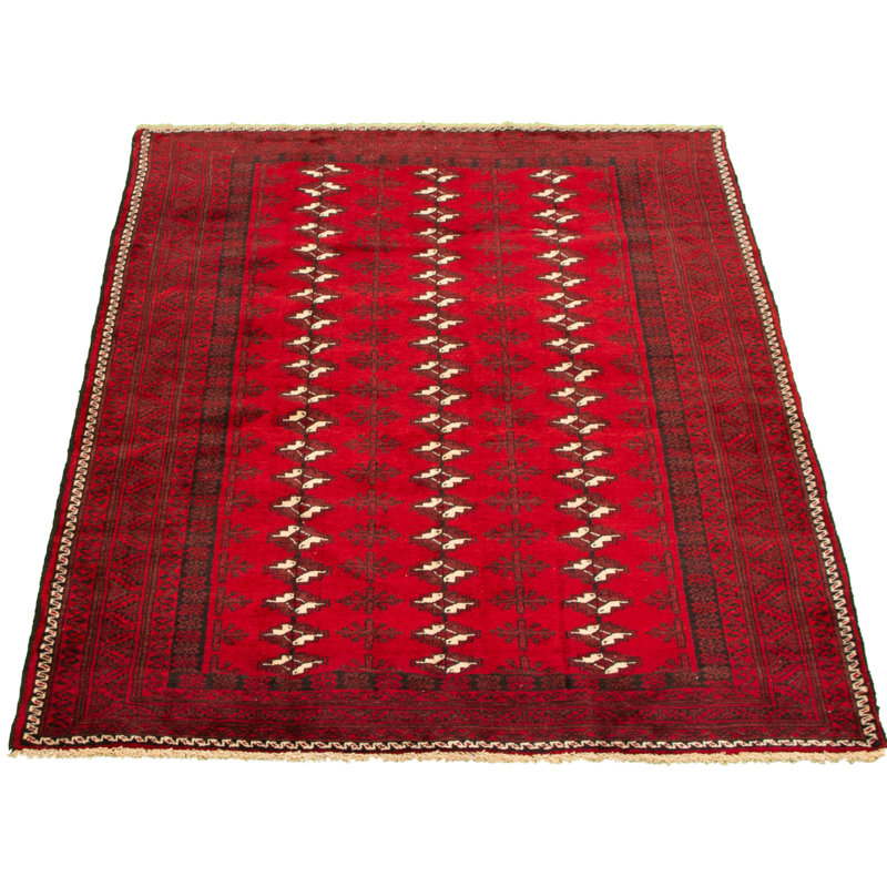 One-of-a-Kind 4'8" X 6'11" 1980s Wool Area Rug in Red
