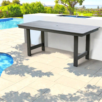 Ensemble de salle à manger de patio durable en PEHD, table moderne pour les réunions de famille en plein air