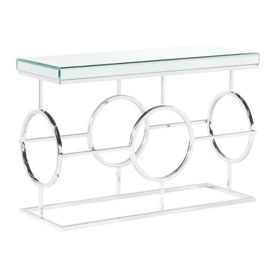 Mercer41 Zaiya Rectangle Mirrored Sofa Table
