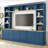 102.3" Wide Farmhouse Entertainment Center with Bookshelves, 4-Piece Wall Unit for 75" TVs, High-End Wood Texture Media Console with 6 Drawers-903521714