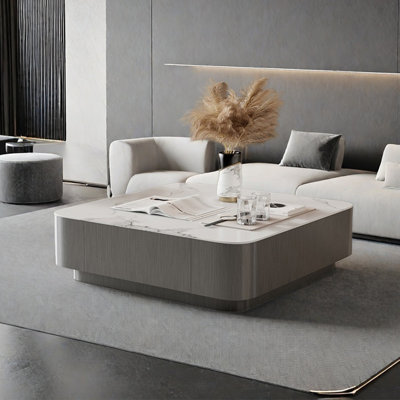 Italian square stone coffee table