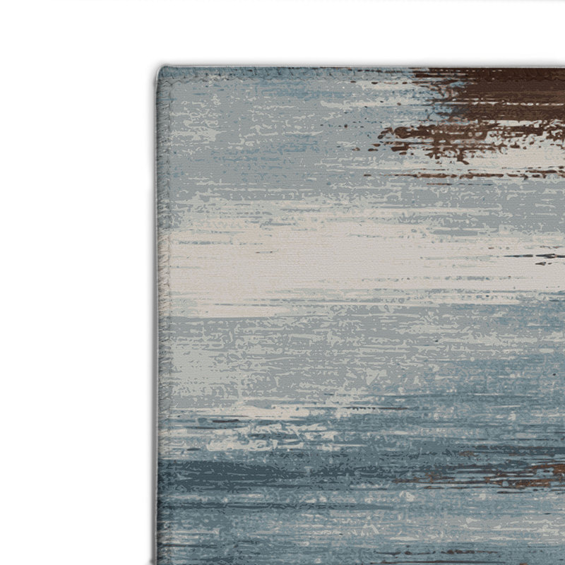 Tapis intérieur et extérieur brun Watercolor, Rectangulaire 2 pi x 3 pi