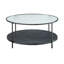 Ensemble de tables d'appoint 2 pièces Modern avec plateau en verre trempé - Table basse et table de bout avec cadre en métal noir