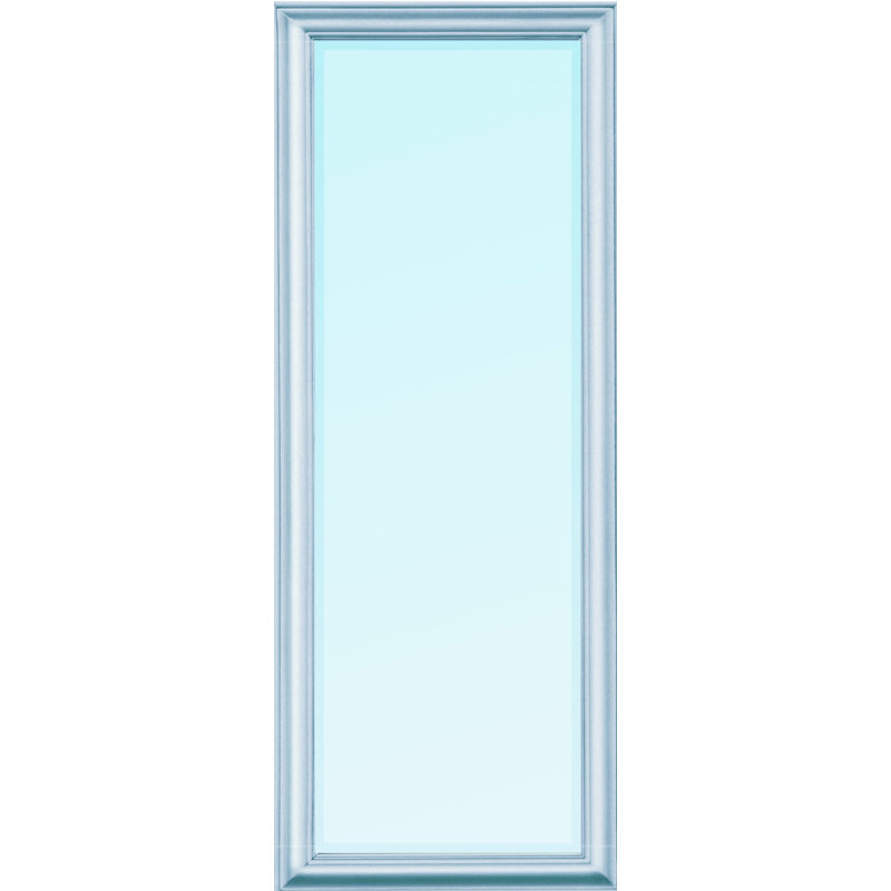 Wood Flat Wall Mirror, Silver