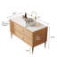 Meuble-lavabo autoportant de 48 po avec lavabo 48 po, 4 pieds en métal, porte et 2 tiroirs, lavabo en céramique à motif de pierre, sans robinet, pré-assemblé