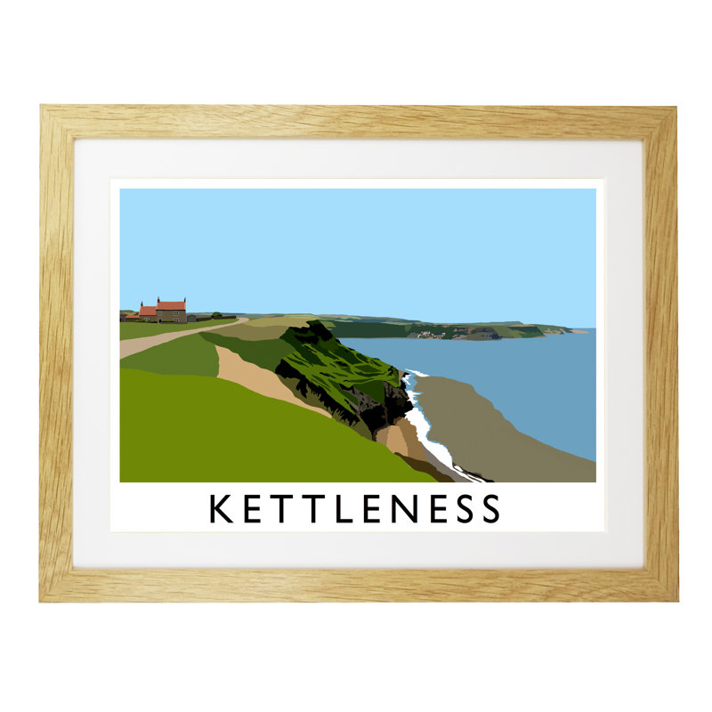 Kettleness by Richard O'Neil - Print, 44 cm H x 54 cm W x 2.2 cm D, Oak Wood Frame