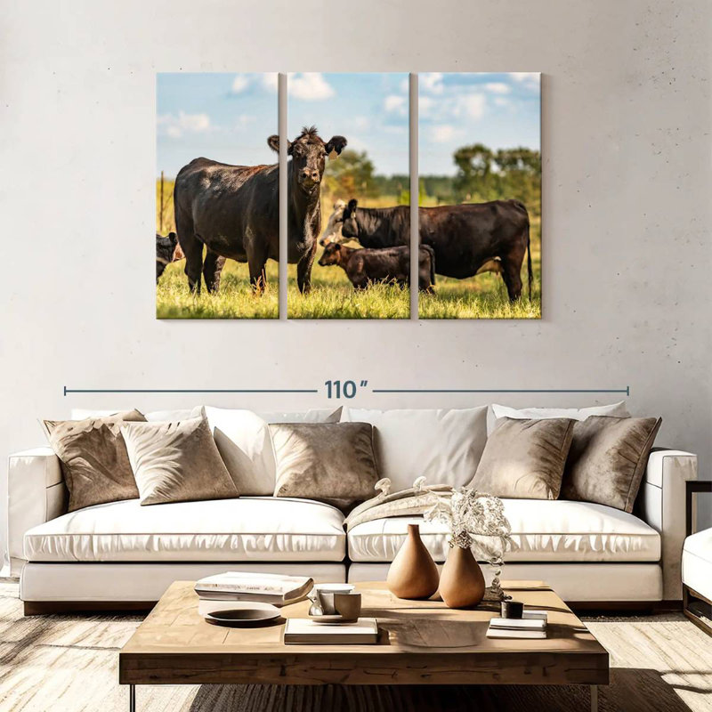 Brampt Grazing Angus Cows, 48" H x 74" W