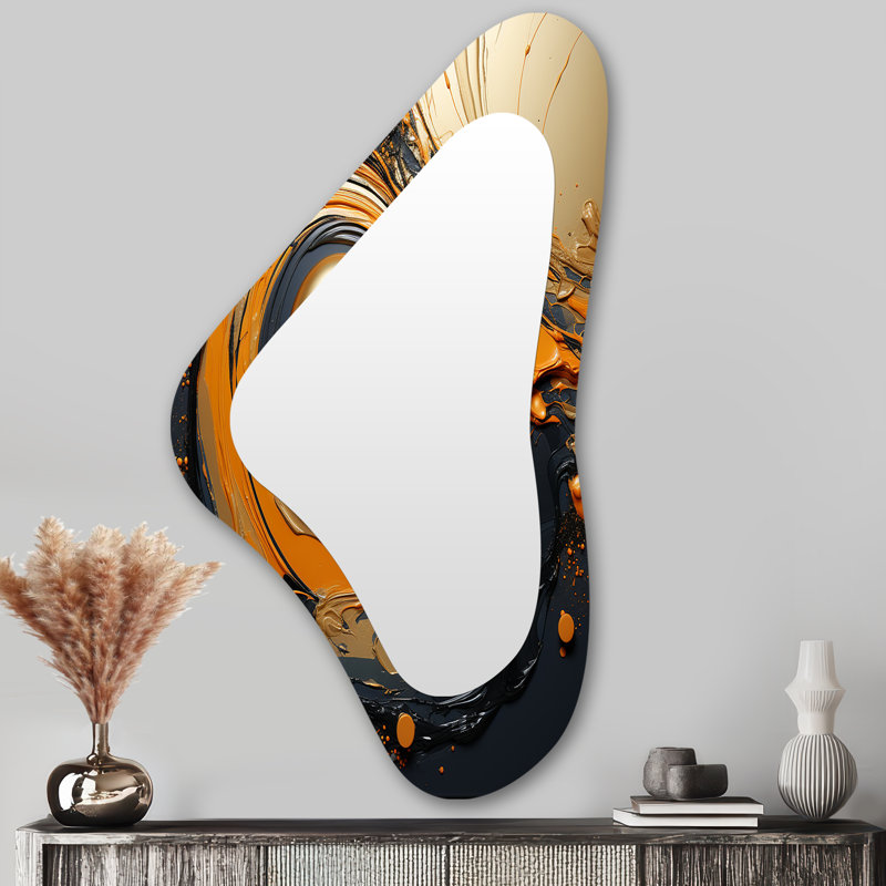 Miroir mural Brennen noir et orange lune I - Shapes