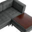 4 - Piece Upholstered Tufted Corduroy Modular Corner Sofa with Pillow Back and Removable Flip-Tray Top Storage Ottoman -1321940060