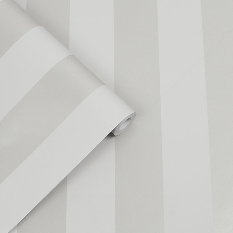 Laura Ashley Lille Pearlescent Stripe Wallpaper, Silver