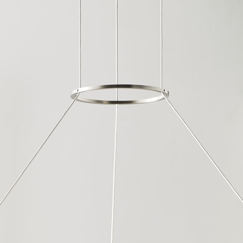 Bodiam 1 - Light LED Chandelier, Satin Nickel, 2" H x 30.4" W x 30.4" D