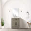 24 po L x P 18 en chêne gris avec comptoir en acrylique, robinet, miroir