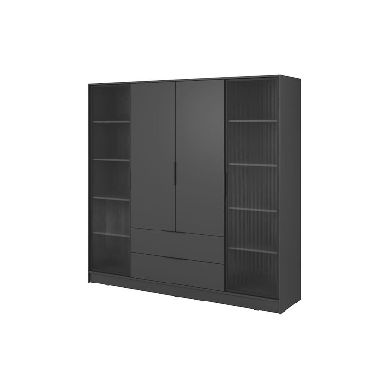 Cayslee 2 Door Manufactured Wood Wardrobe, Graphite