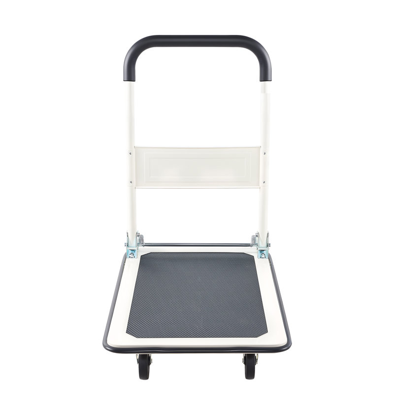 Foldable Push Cart Dolly, 660 lbs Load Capacity, Folding Platform Truck with Swivel Wheels, Moving Platform Hand Truck Flatbed Cart, Space Saving Push Handle, for Easy Storage