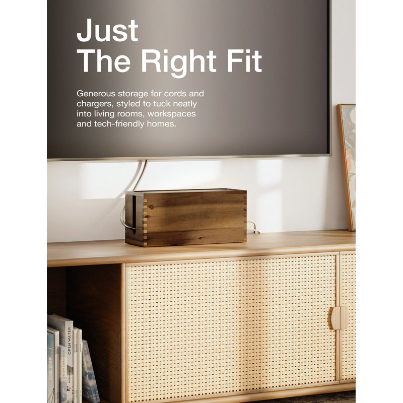 Acacia Wood Large Cable Management Box