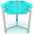 Plateau turquoise / base chromée