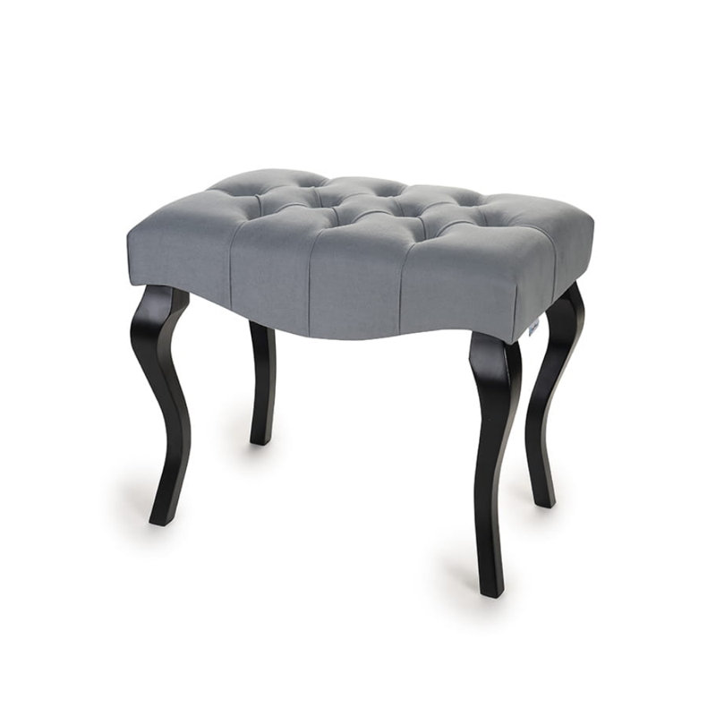 Bedroom Bench Ottoman, Grey/Black, H40 x W100 x D40cm