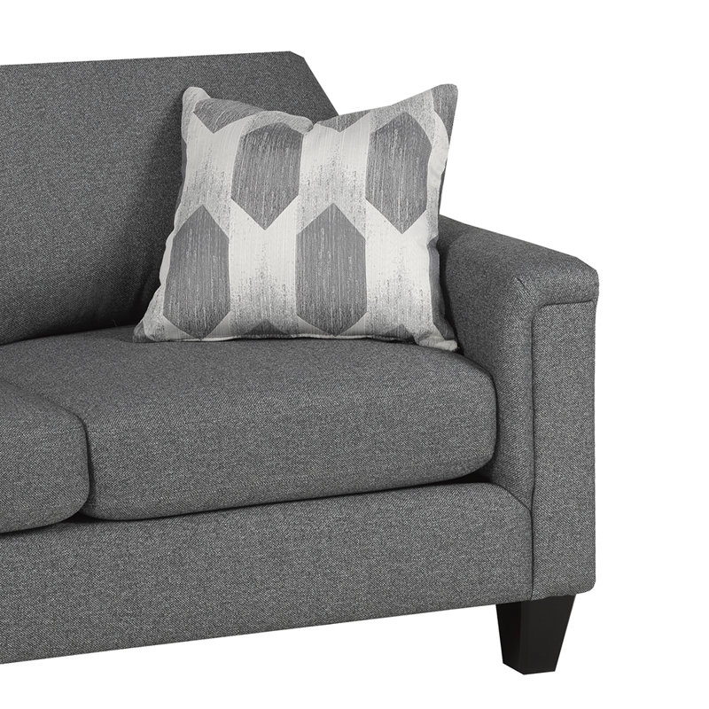 Causeuse à accoudoirs carrés 64 po, Polyester gris