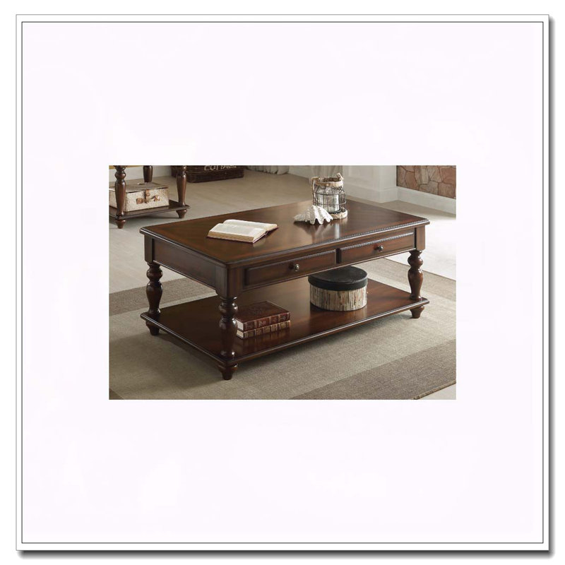 Table basse en noyer avec plateau relevable