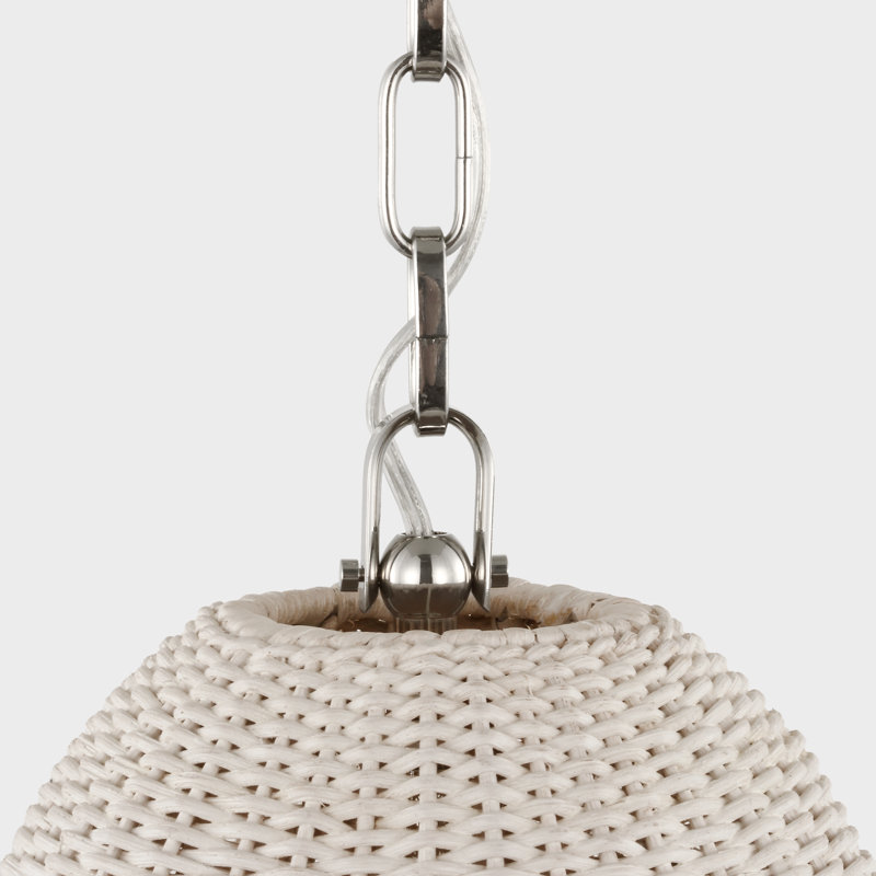 Kokomo Pendant by Chapman & Myers, 122 cm H x 81 cm W, Chalk, Polished Nickel