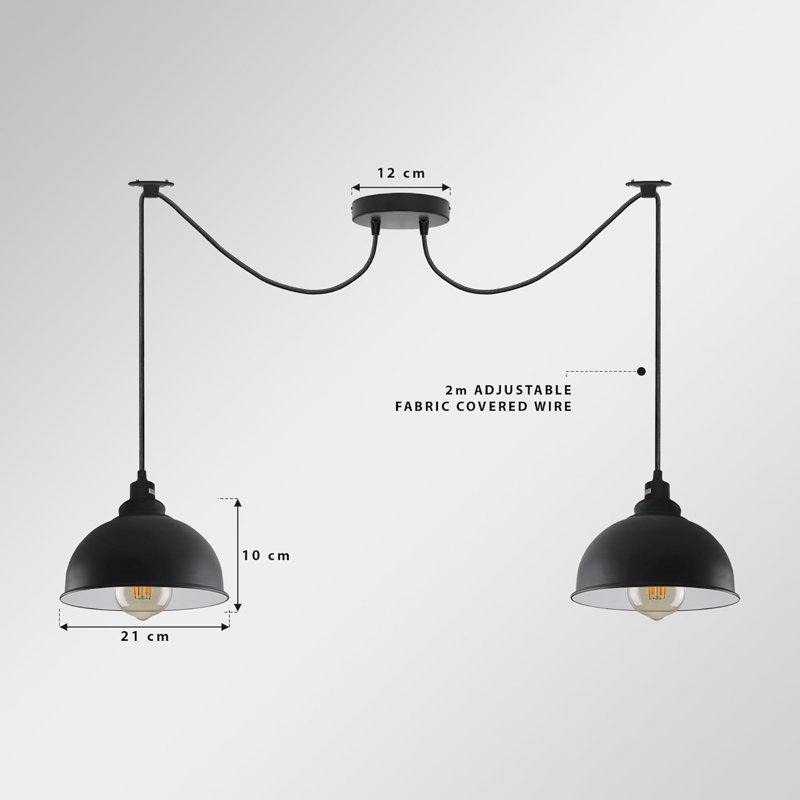 2 - Light Black Dome Pendant