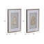 Aldora Tan & Gold 28" Framed Canvas Art Set of 2 - Stone & Polyester Canvas Modern Glam Wall Decor