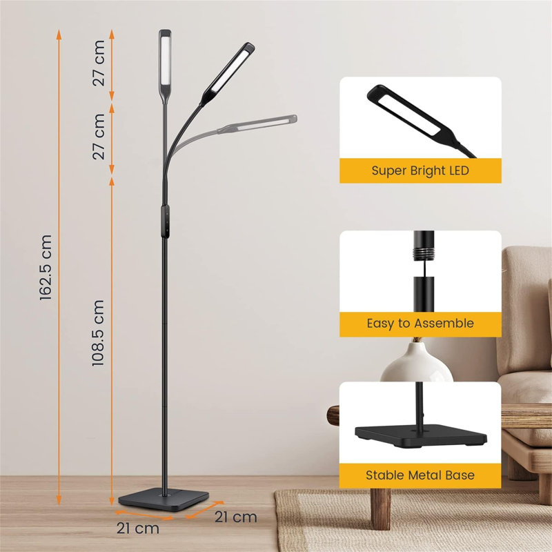 162.5cm Matte LED Arched Floor Lamp