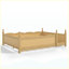 Lit grand format pour enfants Montessori avec garde-corps pleine longueur, à côté d'une bibliothèque, design enfantin, finition en bois naturel-130156401-130156403