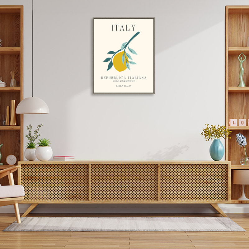 Reproduction d'art sur toile encadrée, Italie, Italie, Bella Italia par Chayan Lewis, H 28 po x l 23 po x P 2 po