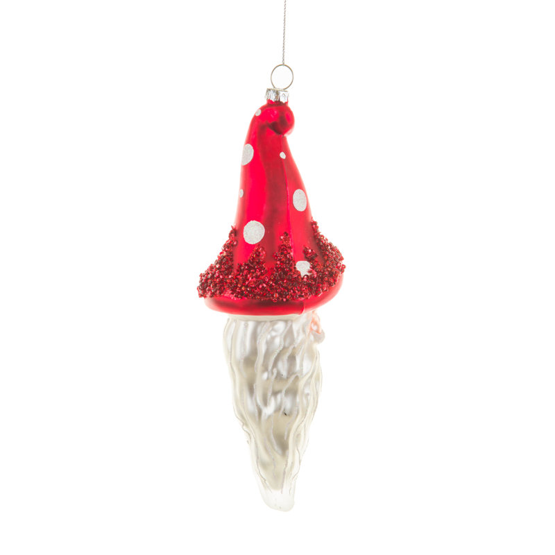 8.25'' Handmade Glass Santas Hanging Figurine Ornament