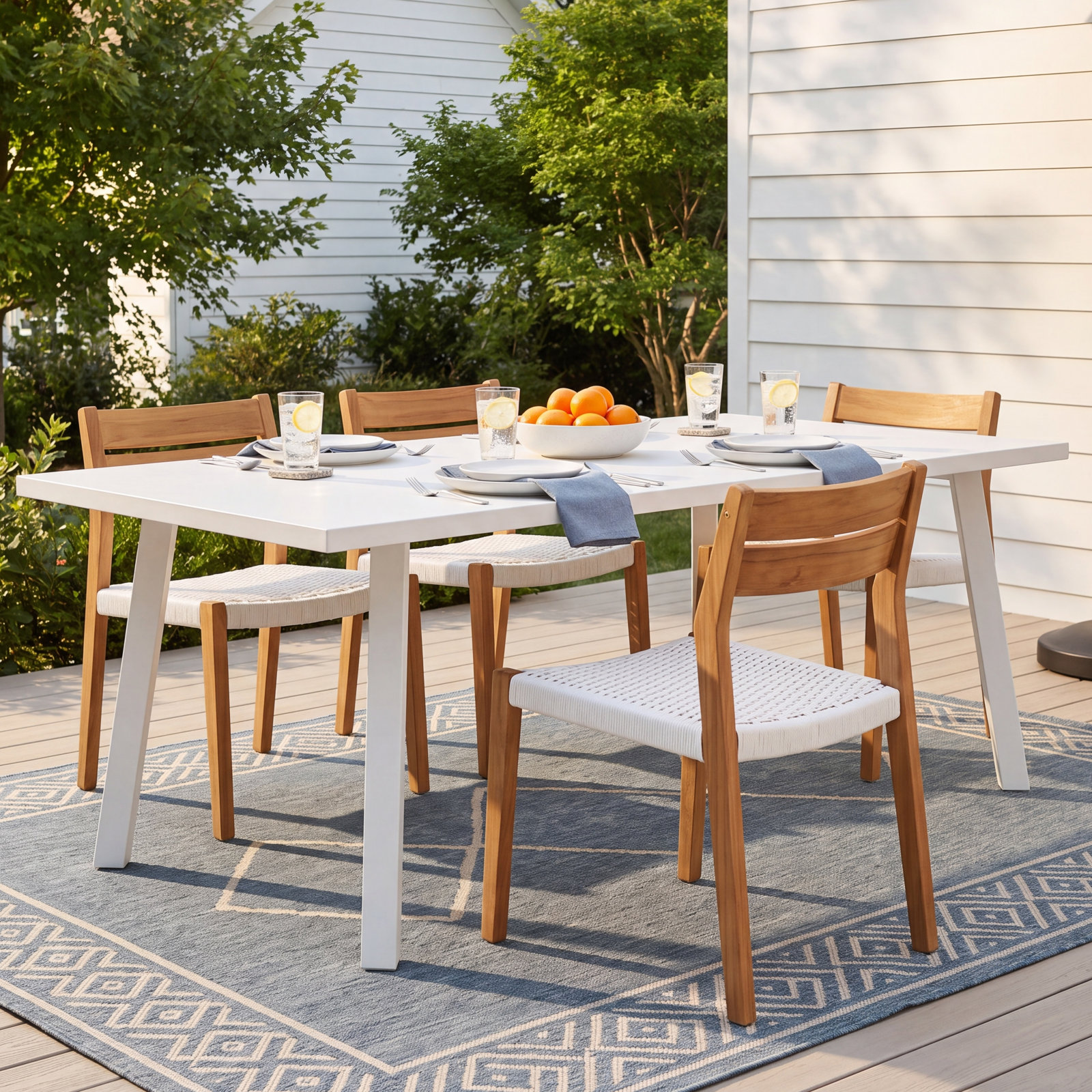 Indianola 87'' Aluminum Outdoor Dining Table