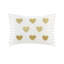 4 pièces grand édredon cœur blanc / doré métallique, rembourrage en microfibre douce, imprimé blanc / or sécuritaire sur la peau, revers en microfibre, - peau, preuve-124265422-124265424