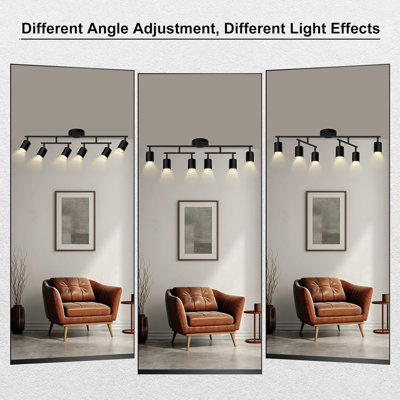 6-Light Track Lighting Kit, Rotatable Heads, Modern Ceiling Fixture(No Bulbs)