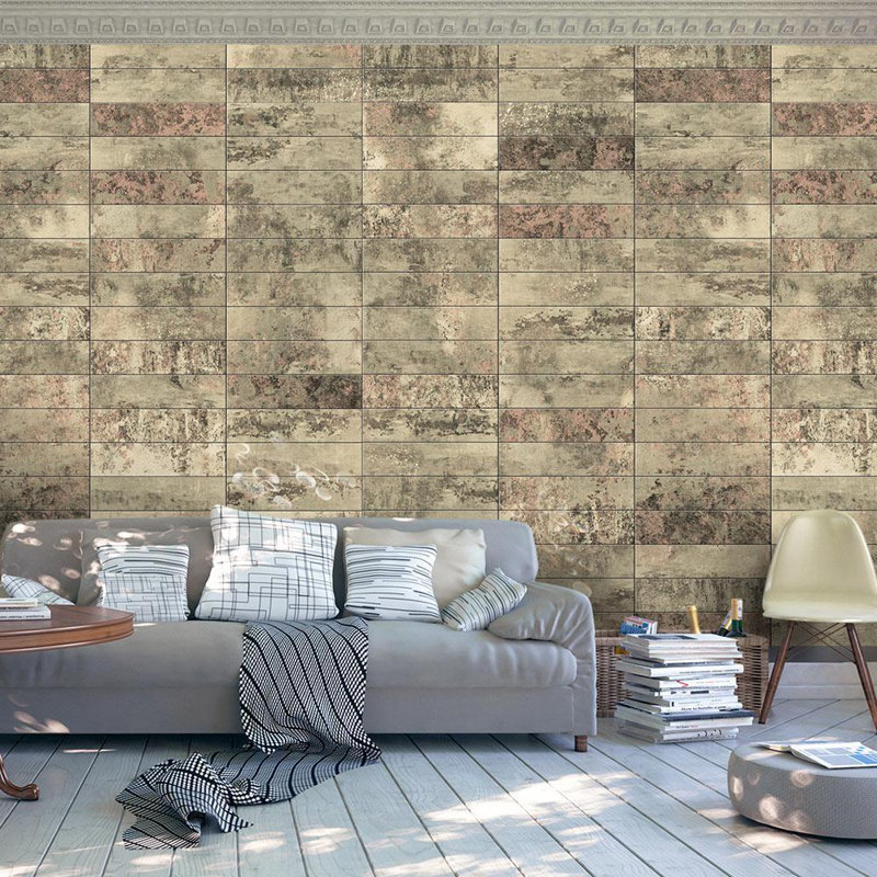 Rouleau de papier peint L 32,8 pi x l 19 po Marble Clouds, Brun