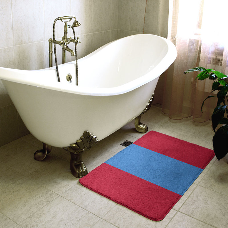 Tapis pour salle de bain Tennessee, l 21 po x L 34 po, Bonbon / bleu maya