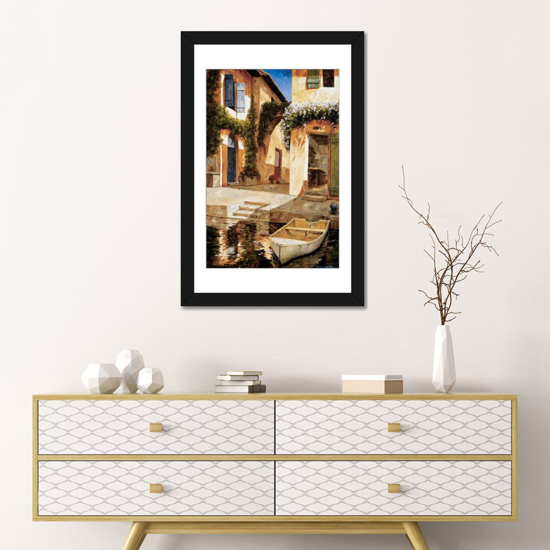 « déjeuner », impression sur toile, H 24 po x l 16 po x P 1 po, Papier avec cadre noir, Blanc